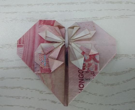 折纸教程-1百元爱心的图解-折纸大全-魔术铺