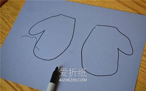 简单保暖手套贴画手工制作- 