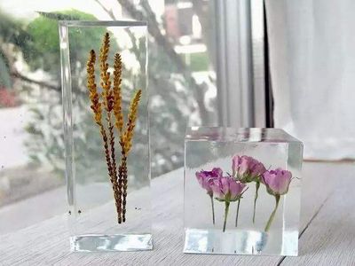 树脂工艺品制作 DIY透明花朵植物标本步骤图