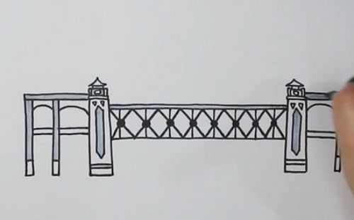 夷陵长江大桥简笔画图片