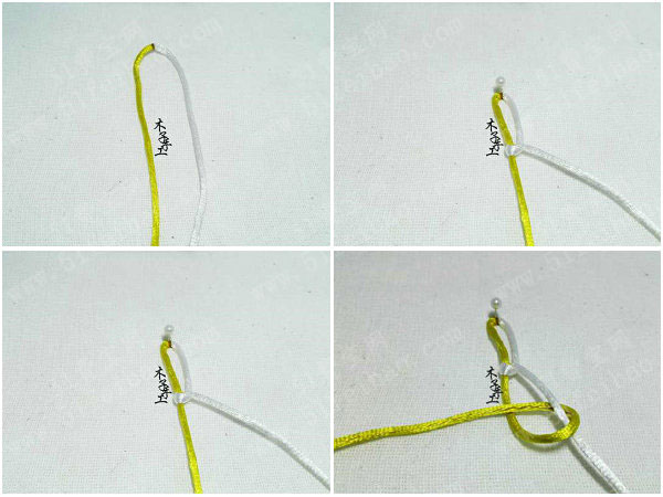 手绳编织基本方法，左右轮结编法手链