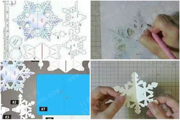 3d立体贺卡的制作方法，六角星雪花立体贺卡