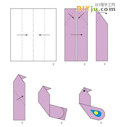 儿童折纸：灰喜鹊