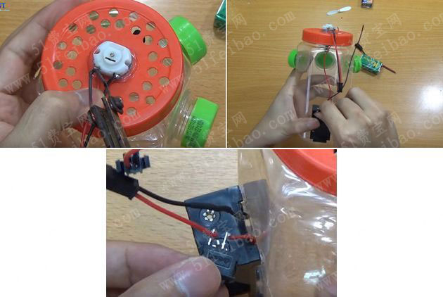 科技小发明_废瓶罐DIY绿色环保空调扇