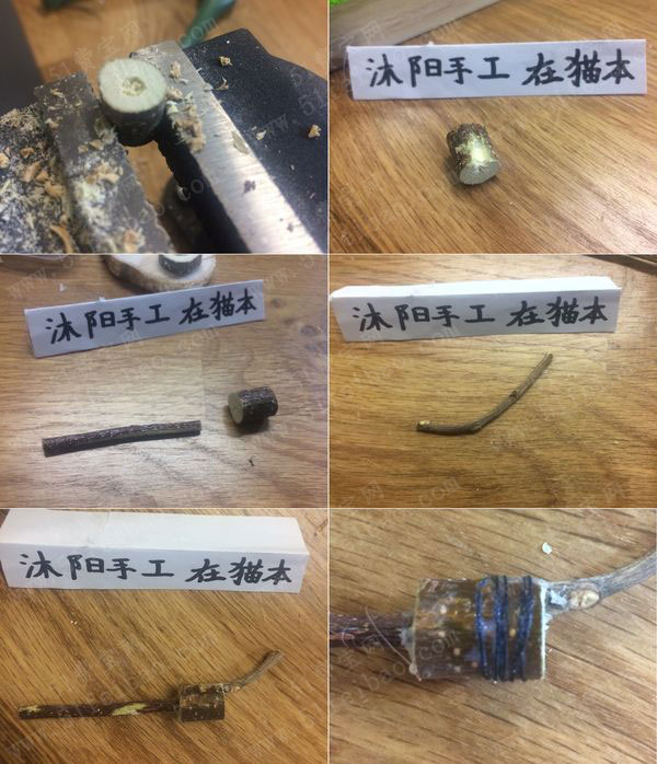 废树枝制作复古农村打水轱辘井