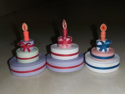 彩纸手工作品 立体生日蛋糕DIY教学图