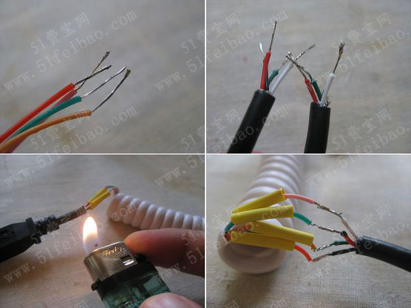 USB普通数据线改造弹簧线教程