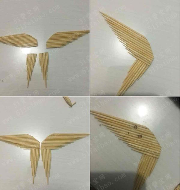 用牙签做的小工艺品|牙签手工制作蝴蝶作品