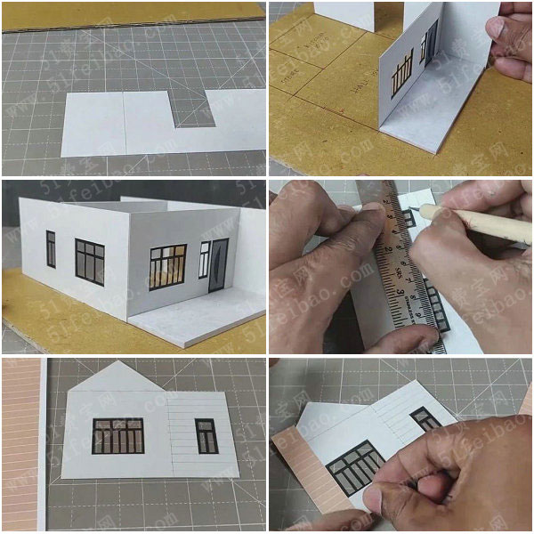 纸板做房子步骤图解图片