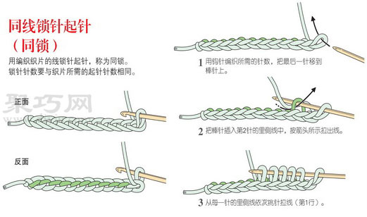 同线锁针起针法图解教程