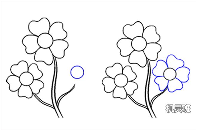 怎么教孩子画一幅春天的花的卡通画(步骤图解)5