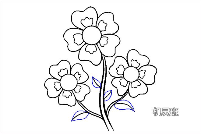 怎么教孩子画一幅春天的花的卡通画(步骤图解)8