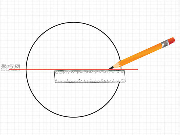 用尺子和圆形物体画六边形的画法 10