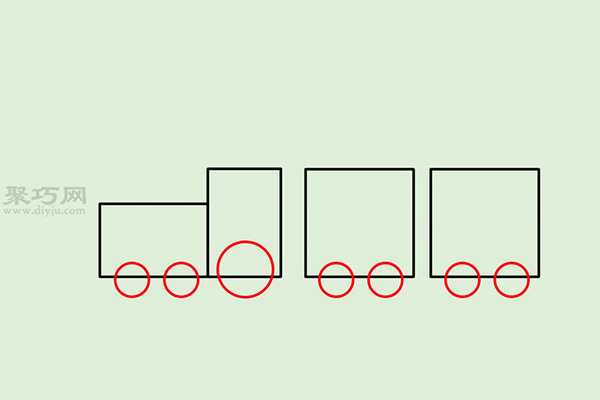 画传统卡通火车的画法步骤 9
