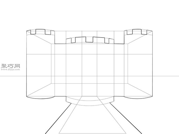 画简笔画城堡的步骤 15