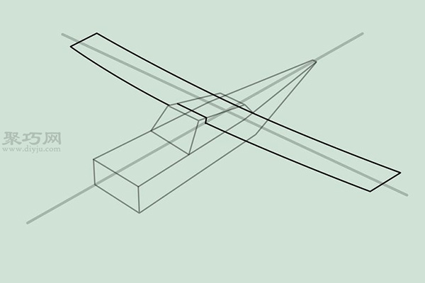 双翼飞机画法步骤 13