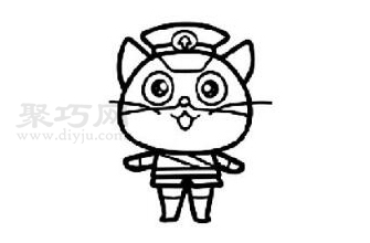 如何画黑猫警长好看又简单 来看黑猫警长简笔画步骤