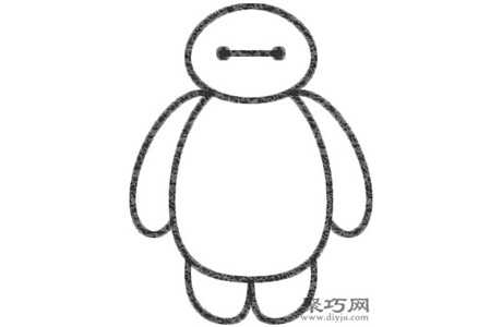 超能陆战队Baymax大白的画法步骤 怎么画大白简笔画