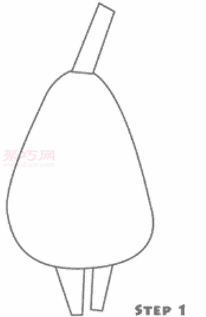 厨师简笔画第1步