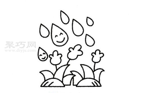 如何画雨滴小花简单又漂亮 雨滴小花简笔画画法