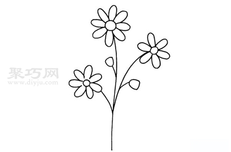 菊花简笔画画法 简单又漂亮