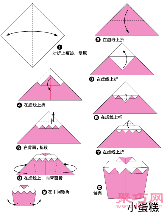 手工幼儿折纸小蛋糕简单教程