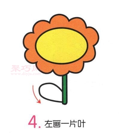 向日葵画法第4步