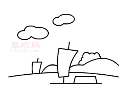 帆船和风景画法第8步