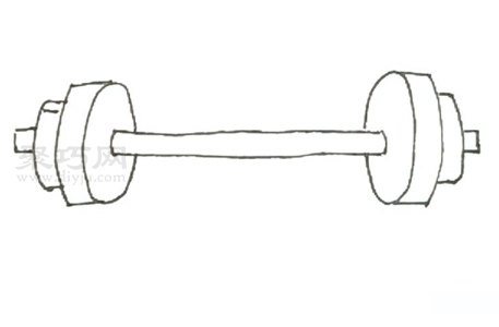 杠铃怎么画才好看 一步一步教你画杠铃简笔画
