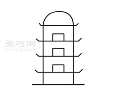 圆顶塔如何画 圆顶塔简笔画教程