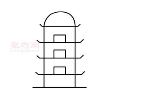 圆顶塔画法第3步