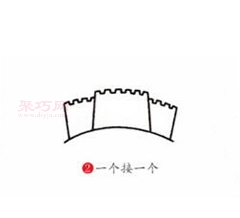 古代城楼画法第2步