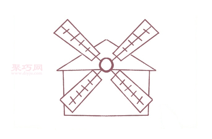 古老的风车画法第3步