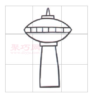 电视塔画法第7步