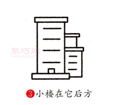 电视台大楼画法第3步