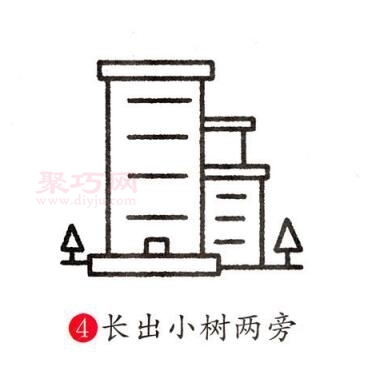 电视台大楼画法第4步