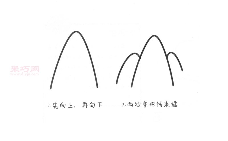 幼儿风景大山画法第1步