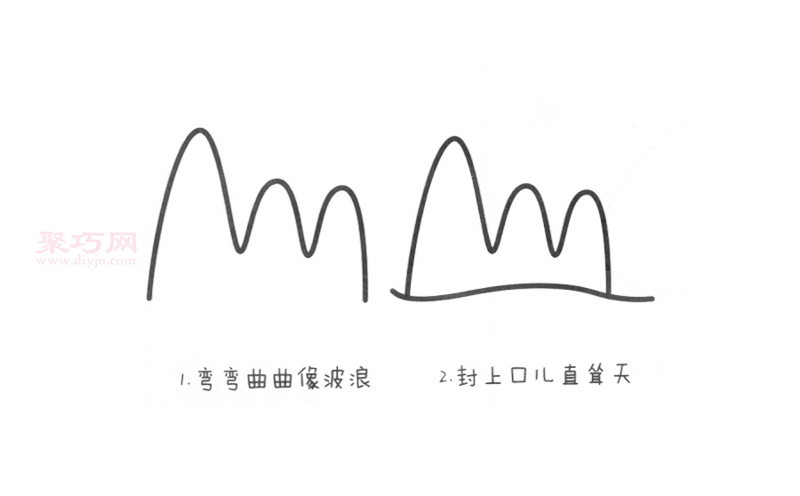 幼儿风景大山画法第2步