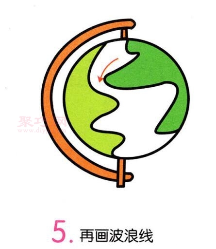 地球仪画法第5步