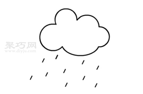 下雨的云简笔画如何画 一步一步教你画下雨的云简笔画