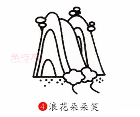 瀑布画法第4步