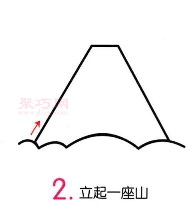 火山喷发画法第2步