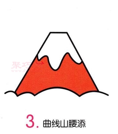 火山喷发画法第3步