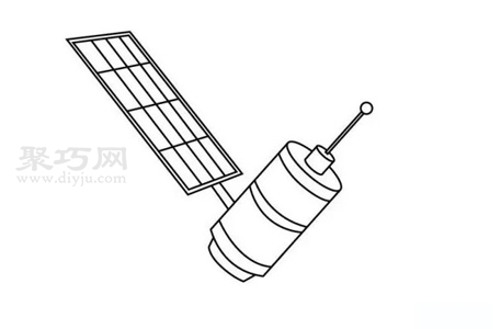 儿童画卫星步骤图解 来学卫星简笔画