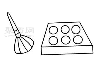 儿童画粉饼和粉刷教程 来学粉饼和粉刷简笔画