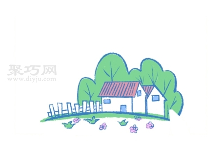 幼儿画绿色的风景 一起来学绿色的风景简笔画