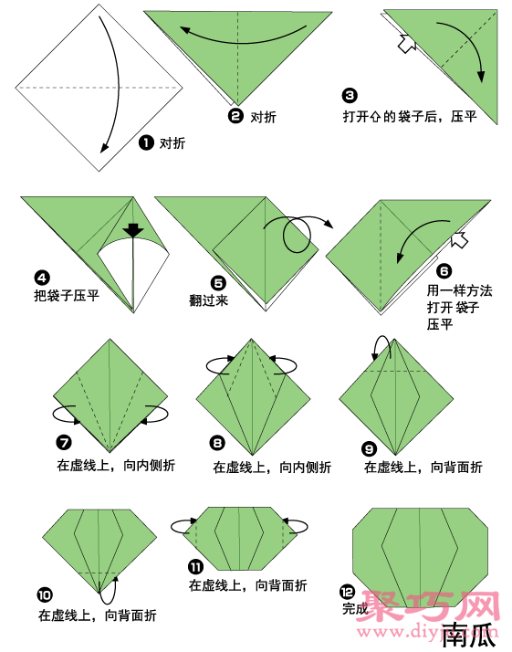 手工折纸大全南瓜教程