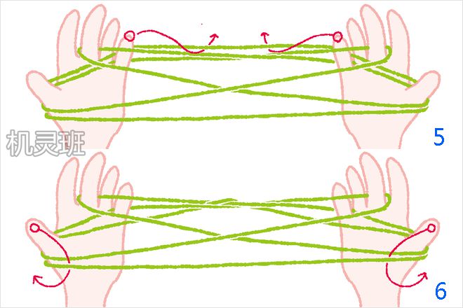 翻绳游戏：单人怎么翻星星(步骤图解)４