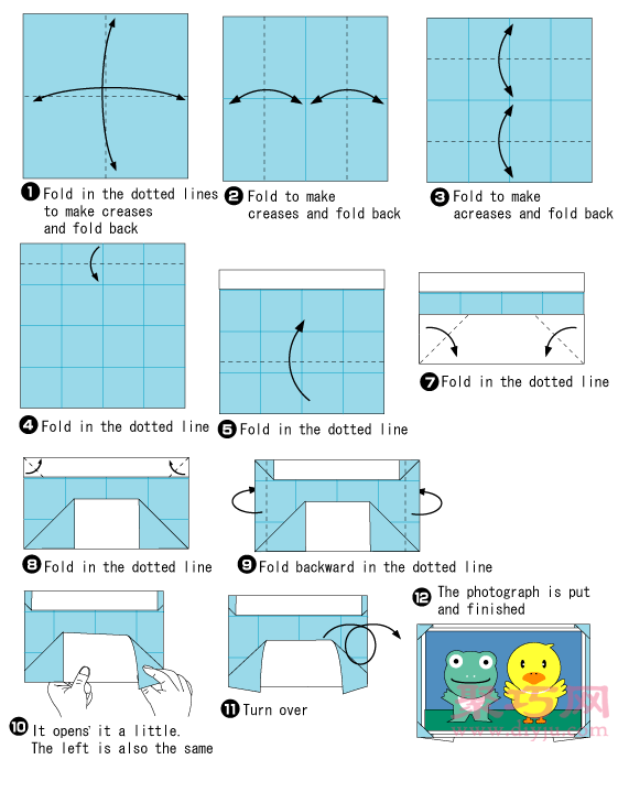 相片夹折纸教程图解 来学如何折纸相片夹